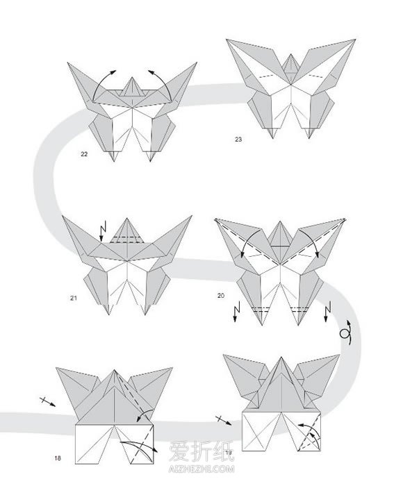 怎么做蝴蝶书签的方法 手工折纸蝴蝶书签图解- www.aizhezhi.com