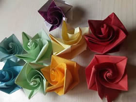 怎么简单折纸卷心玫瑰 容易学的纸玫瑰花折法
