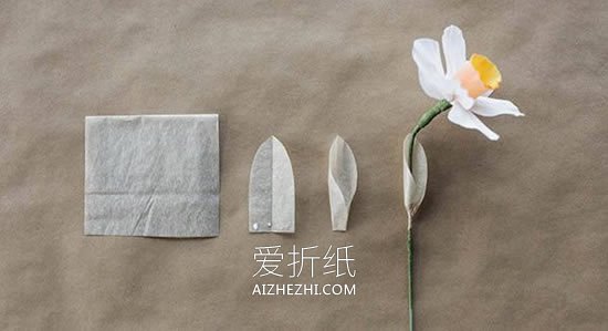怎么做水仙花的方法 皱纹纸手工制作水仙花- www.aizhezhi.com