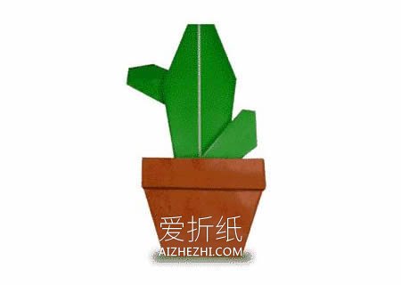 怎么简单折纸仙人掌 幼儿手工仙人掌的折法- www.aizhezhi.com