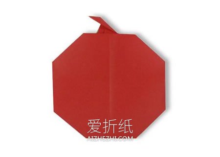 怎么简单折纸苹果图解 幼儿手工苹果的折法- www.aizhezhi.com