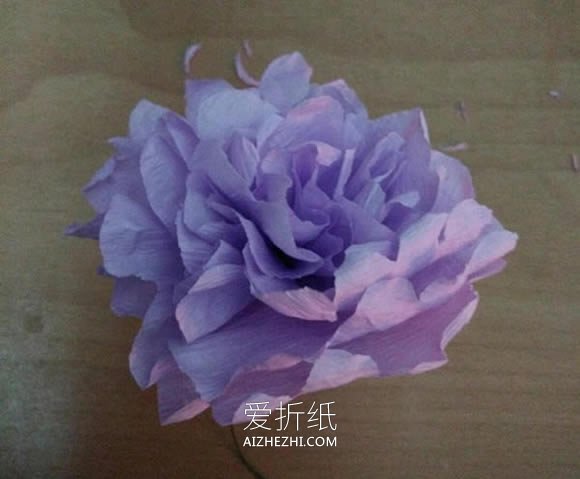 怎么用皱纹纸做绣球花 手工绣球花制作方法- www.aizhezhi.com