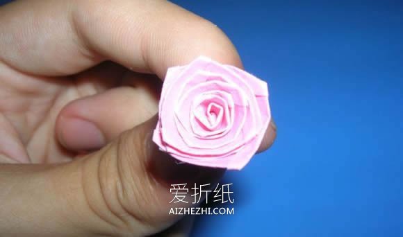 怎么用星星纸折玫瑰花 长纸条折纸玫瑰图解- www.aizhezhi.com