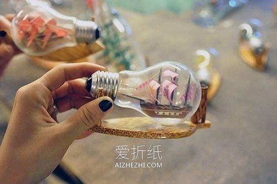 怎么把旧灯泡废物利用 创意灯泡手工DIY图片- www.aizhezhi.com