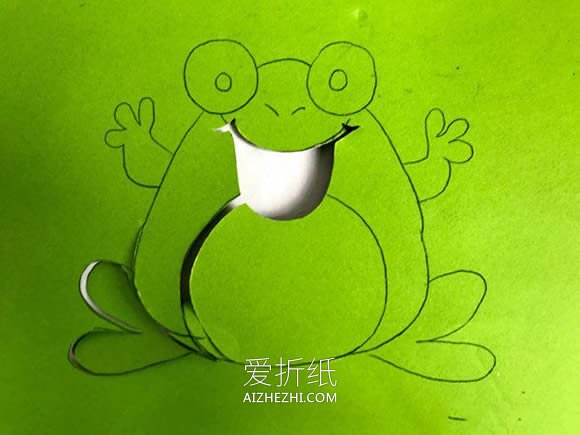 怎么简单剪纸青蛙的方法 手工青蛙的剪法图解- www.aizhezhi.com