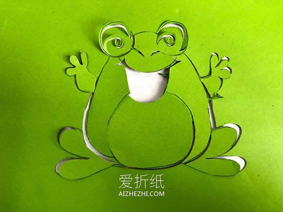 怎么简单剪纸青蛙的方法 手工青蛙的剪法图解- www.aizhezhi.com