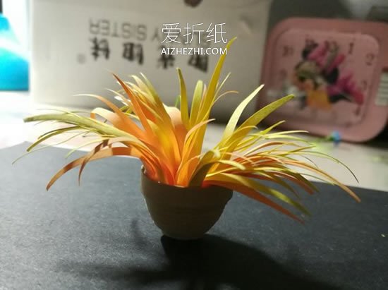 怎么简单做衍纸盆栽 卷纸手工制作盆栽图解- www.aizhezhi.com