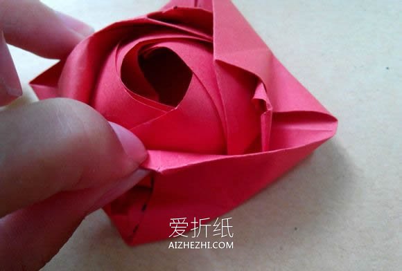 怎么折纸德国玫瑰图解 漂亮又详细玫瑰花折法- www.aizhezhi.com