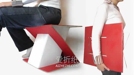 怎么做瓦楞纸椅子的方法 硬纸板制作椅子教程- www.aizhezhi.com