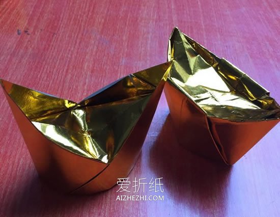 怎么折纸金元宝的方法 简单手工元宝的折法- www.aizhezhi.com