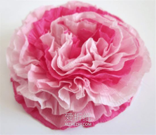 怎么做皱纹纸大花的方法 皱纹纸机缝制作花朵- www.aizhezhi.com