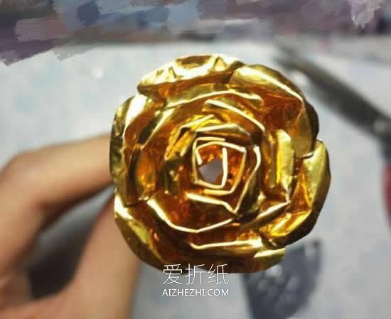 怎么做金箔纸玫瑰花 巧克力包装纸制作玫瑰- www.aizhezhi.com