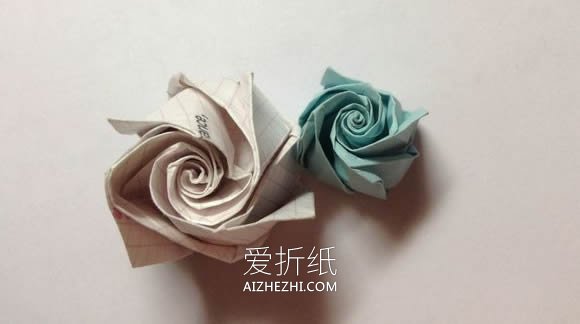 怎么折纸梦幻玫瑰花蕾 简单卷心玫瑰折法图解- www.aizhezhi.com