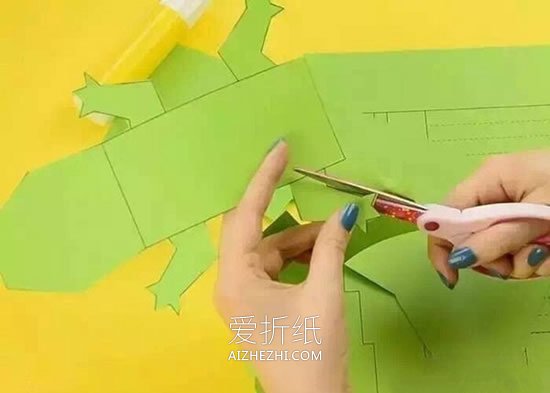 怎么做立体鳄鱼的方法 卡纸手工制作能动鳄鱼- www.aizhezhi.com