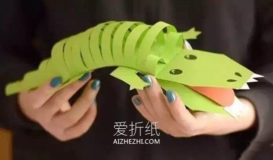 怎么做立体鳄鱼的方法 卡纸手工制作能动鳄鱼- www.aizhezhi.com