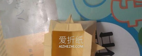 怎么折纸花型收纳盒 简单手工垃圾盒的折法- www.aizhezhi.com