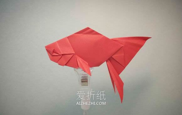 怎么折纸复杂金鱼图解 手工逼真金鱼折法步骤- www.aizhezhi.com