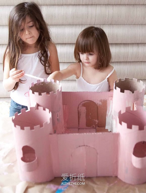 怎么用纸箱做城堡模型 废物利用手工制作城堡- www.aizhezhi.com