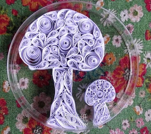 怎么做衍纸蘑菇的方法 手工衍纸制作蘑菇图解- www.aizhezhi.com
