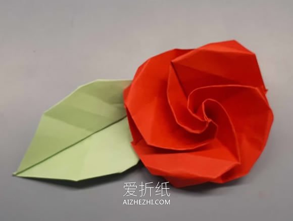 怎么简单折纸玫瑰花 容易学的玫瑰花折法图解- www.aizhezhi.com