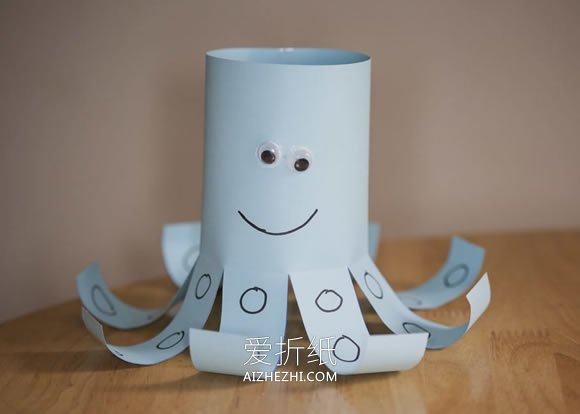 怎么做卡纸章鱼的方法 儿童简单手工制作章鱼- www.aizhezhi.com