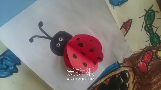 怎么简易做七星瓢虫 儿童手工卡纸制作瓢虫- www.aizhezhi.com