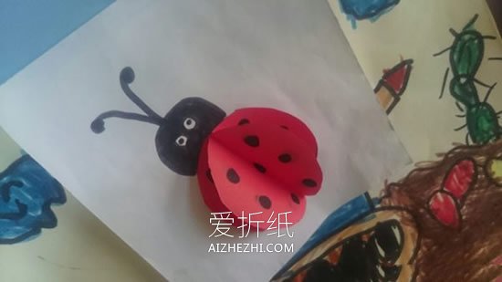 怎么简易做七星瓢虫 儿童手工卡纸制作瓢虫- www.aizhezhi.com