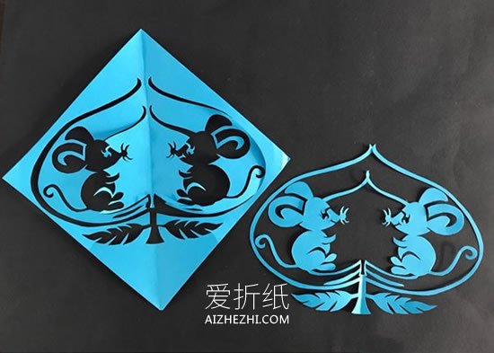怎么剪纸鼠年窗花的方法 老鼠窗花的剪法图解- www.aizhezhi.com