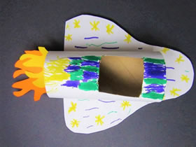 怎么简单做航天飞机 儿童卷纸芯航天飞机制作