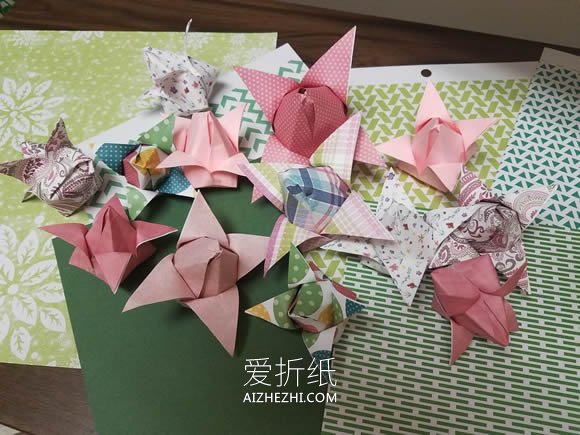 怎么做母亲节礼物纸花 折纸郁金香做母亲节插花- www.aizhezhi.com