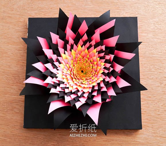 怎么做3D爆炸效果纸花 手工复杂纸花雕塑制作- www.aizhezhi.com