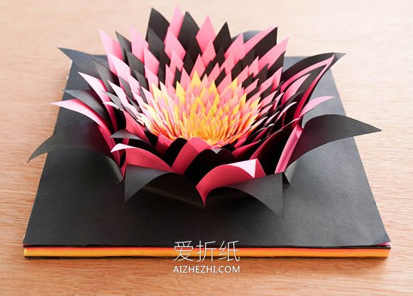 怎么做3D爆炸效果纸花 手工复杂纸花雕塑制作- www.aizhezhi.com