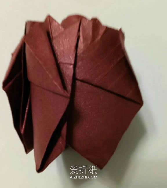 怎么折纸玫瑰花和花萼 手工制作玫瑰发箍做法- www.aizhezhi.com