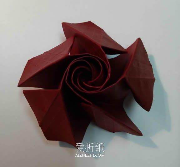 怎么折纸玫瑰花和花萼 手工制作玫瑰发箍做法- www.aizhezhi.com