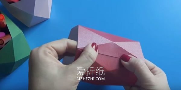 怎么简单手工折纸卡纸笔筒的折法图解- www.aizhezhi.com