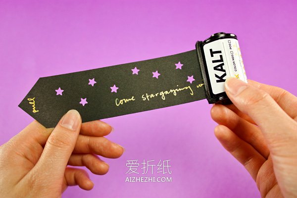 怎么做创意卡片的方法 胶卷罐制作创意邀请卡- www.aizhezhi.com