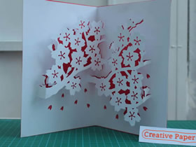 怎么做漂亮情人节贺卡 简单立体樱花卡片制作