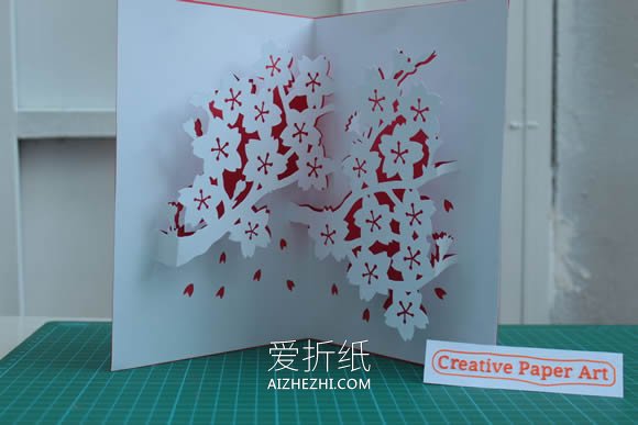 怎么做漂亮情人节贺卡 简单立体樱花卡片制作- www.aizhezhi.com