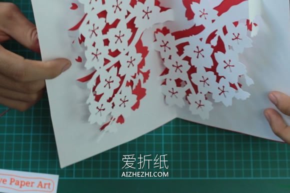 怎么做漂亮情人节贺卡 简单立体樱花卡片制作- www.aizhezhi.com