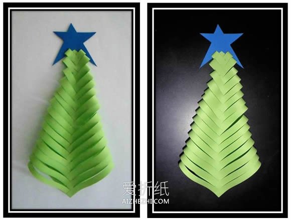 怎么手工剪纸做圣诞树的方法图解- www.aizhezhi.com