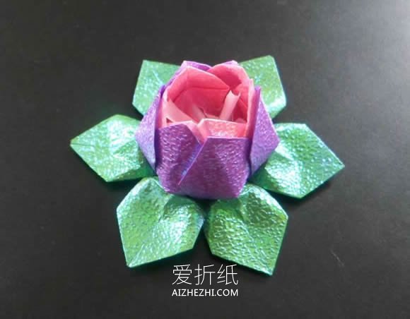 怎么简单折纸莲花的折法步骤图解- www.aizhezhi.com