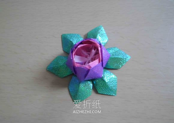 怎么简单折纸莲花的折法步骤图解- www.aizhezhi.com