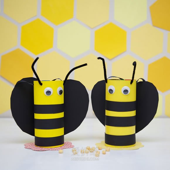 怎么简单做小蜜蜂收纳盒 废纸盒制作卡通蜜蜂- www.aizhezhi.com
