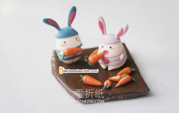 超轻粘土制作的超萌越狱兔作品图片- www.aizhezhi.com