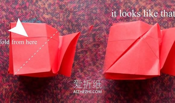 怎么折纸空心玫瑰花 手工玫瑰的折法详细过程- www.aizhezhi.com