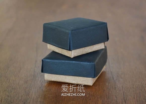 怎么折纸盒子的方法图解 方形戒指纸盒的折法- www.aizhezhi.com