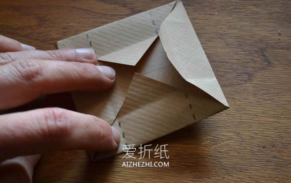 怎么折纸盒子的方法图解 方形戒指纸盒的折法- www.aizhezhi.com