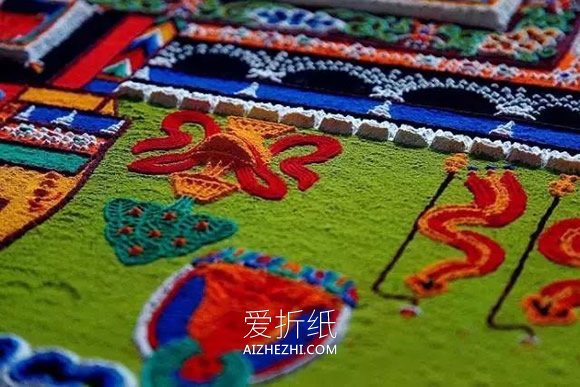 藏传佛教独有的坛城沙画艺术作品图片- www.aizhezhi.com