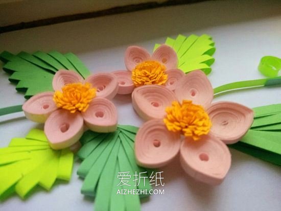 怎么做衍纸桃花的手工制作教程- www.aizhezhi.com