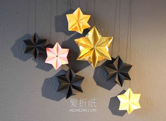 怎么折纸圣诞节圣诞星挂饰的制作方法图解- www.aizhezhi.com